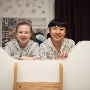 students in a bed